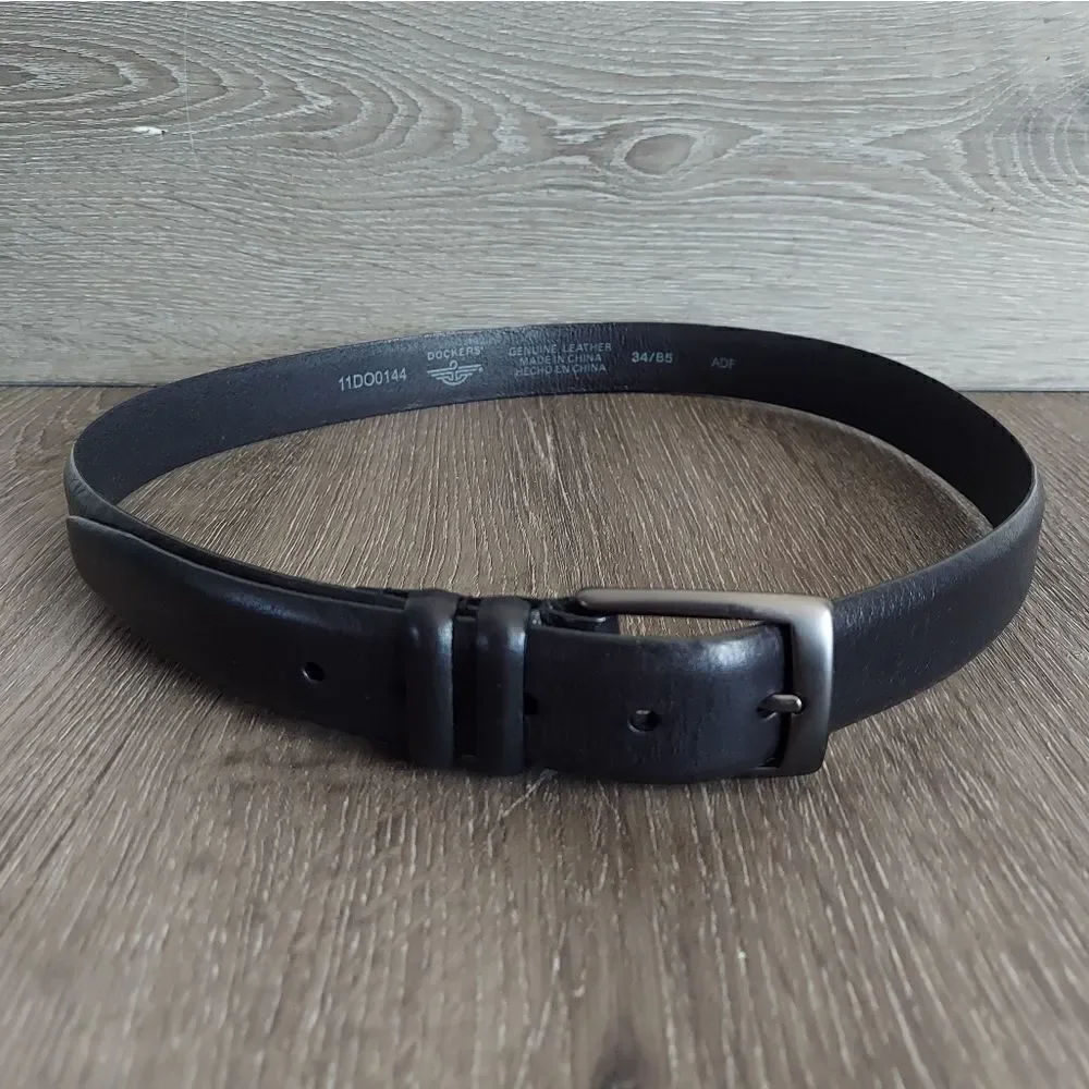 Men's Dockers Black Leather Belt 34